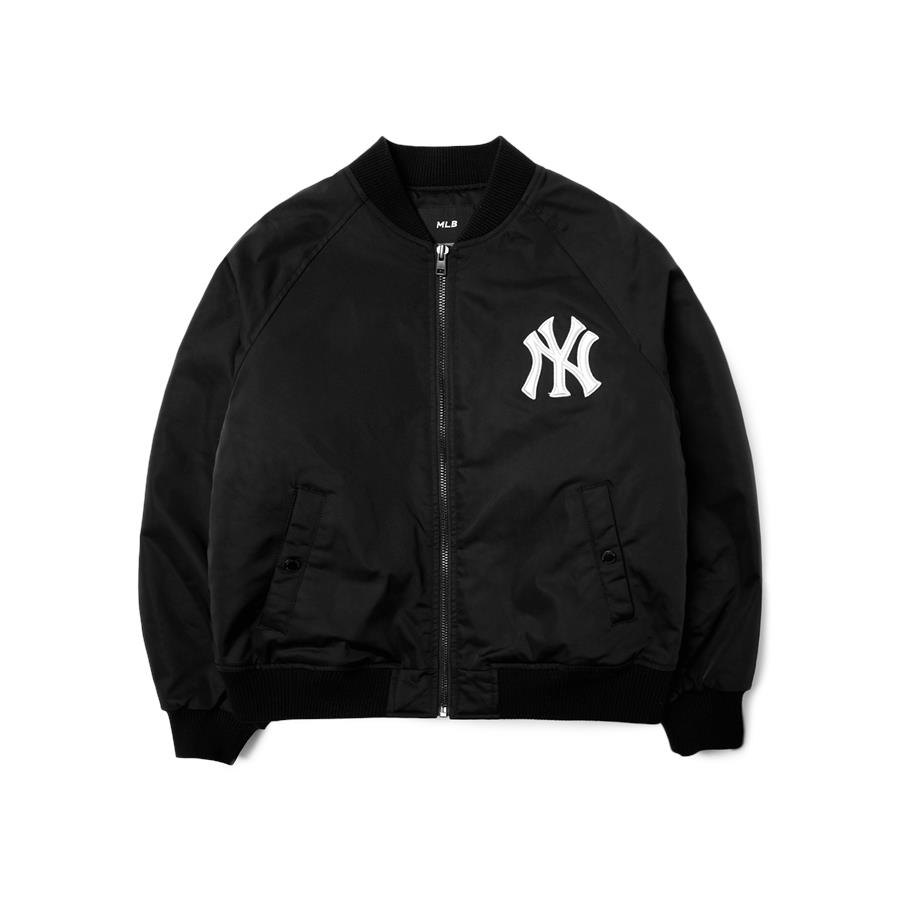 ÁO KHOÁC MLB NEW YORK YANKEES SHEEP BOA SOLID BASEBALL JACKET  BLACK PINK