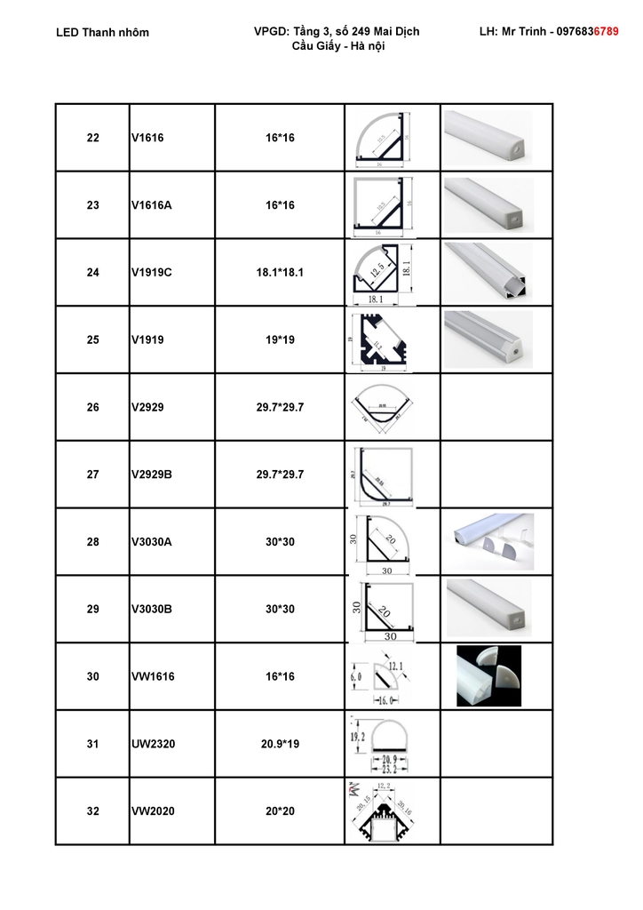 Catalogue led thanh nhôm 3