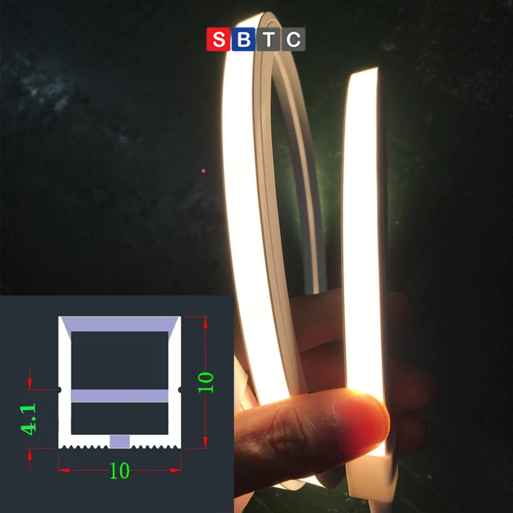 Dây nhựa dẻo 10x10mm dây silicone đinh hình LED dây, phù hợp với led 5mm, sử dụng hoàn hảo trong trang trí trần, tường