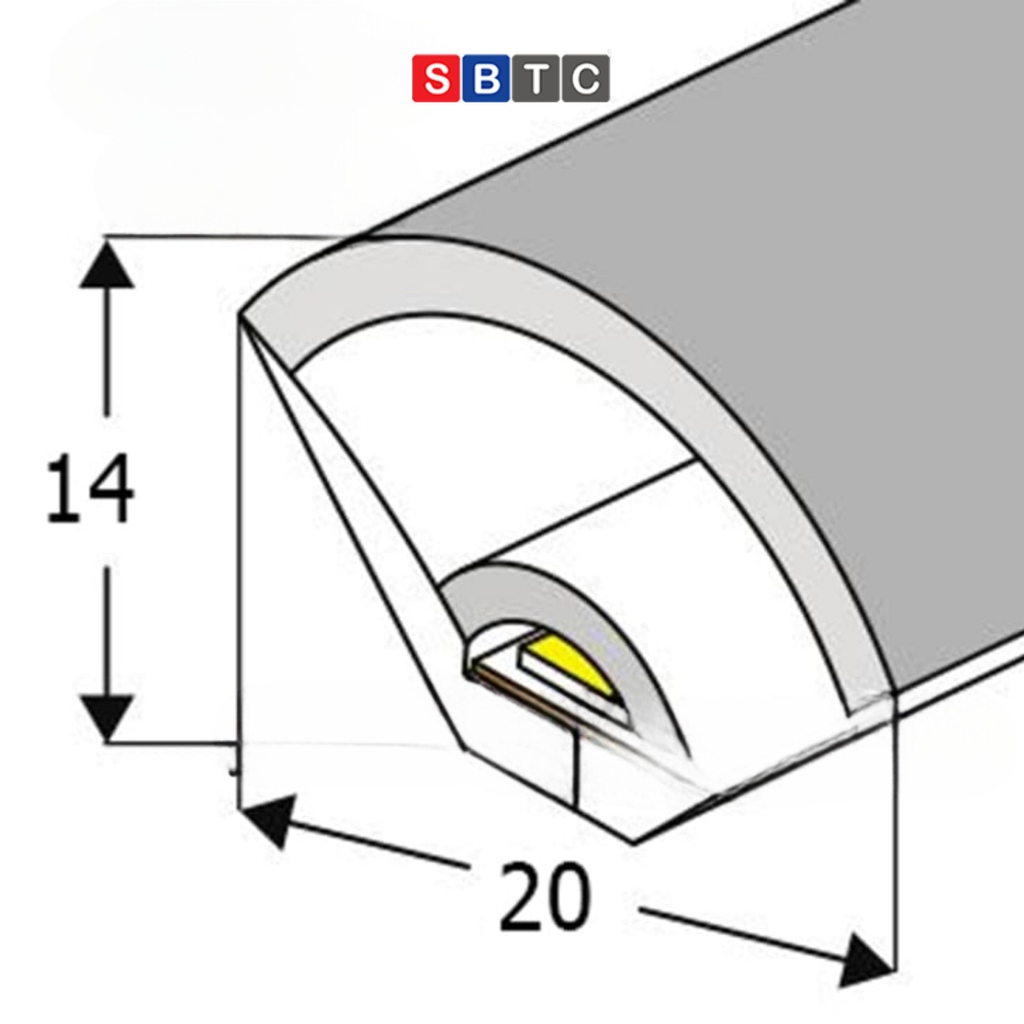 Silicon Định Hình V Góc 20x14mm Dành Cho Led < 6mm