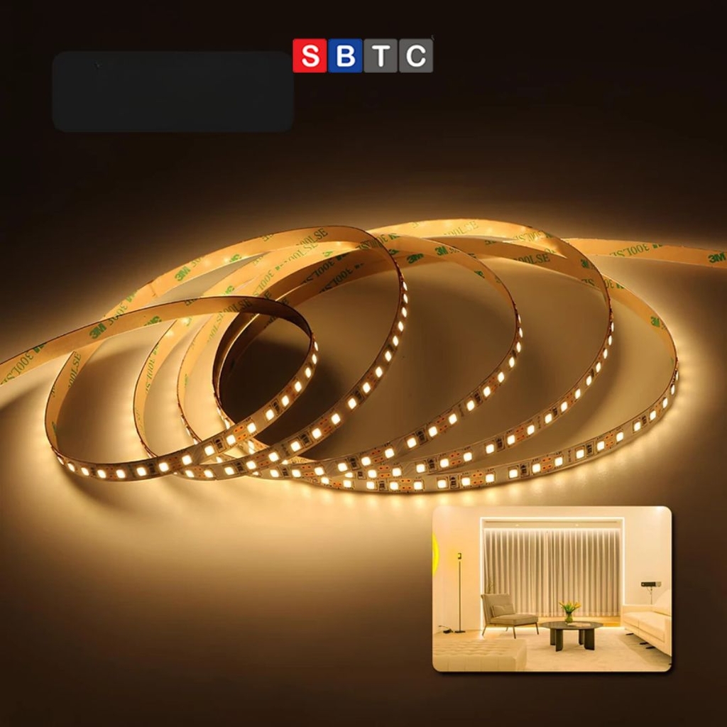 Led Dây 12V Dán SMD 2835 Loại 120 Bóng Led/1m Đủ Các Màu Siêu Sáng, Trang Trí Tủ Bếp, Quần Áo, Kệ, Giường