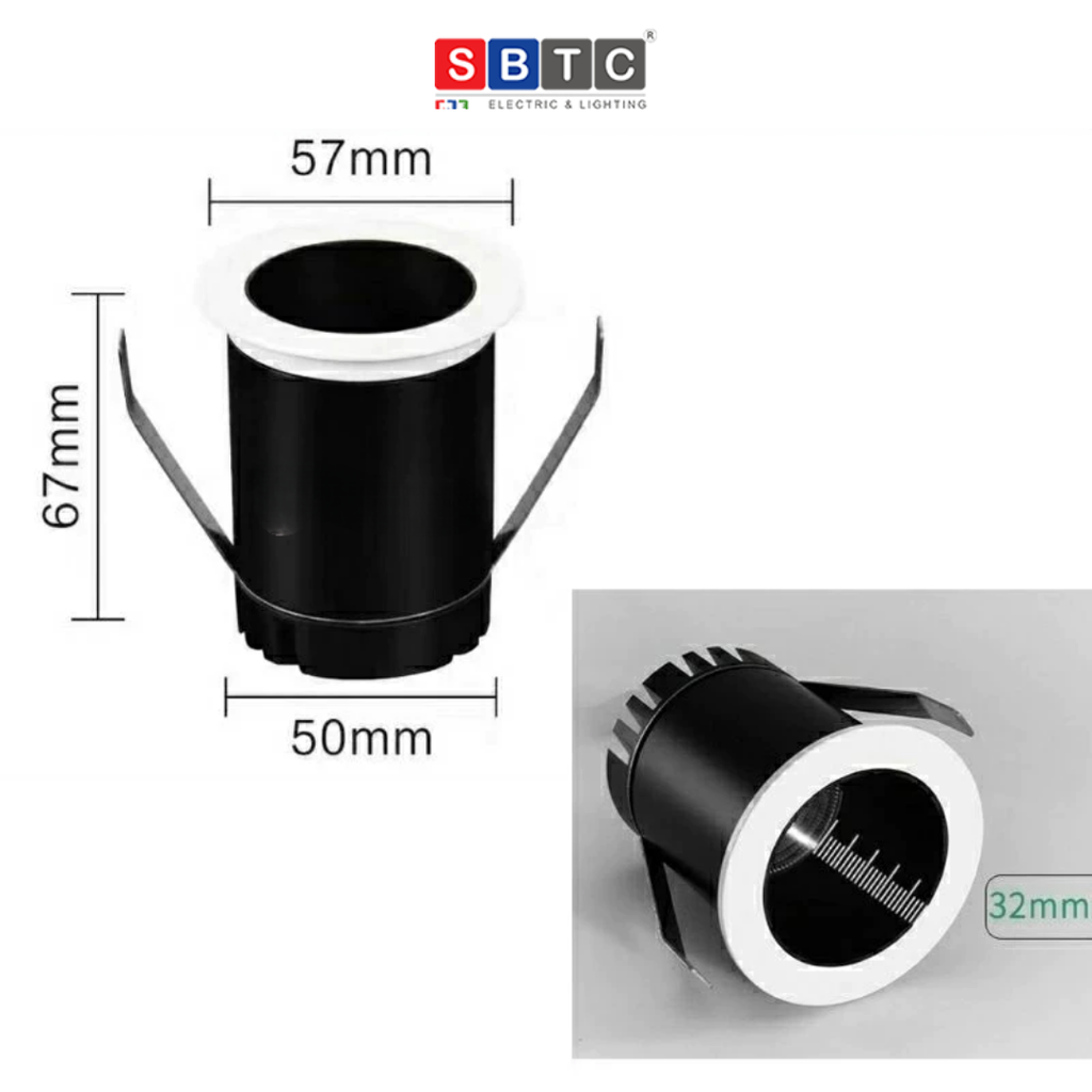 Đèn Led Âm Trần Spotlight Mini Góc Chiếu 15° Cao Cấp Nguồn PRI
