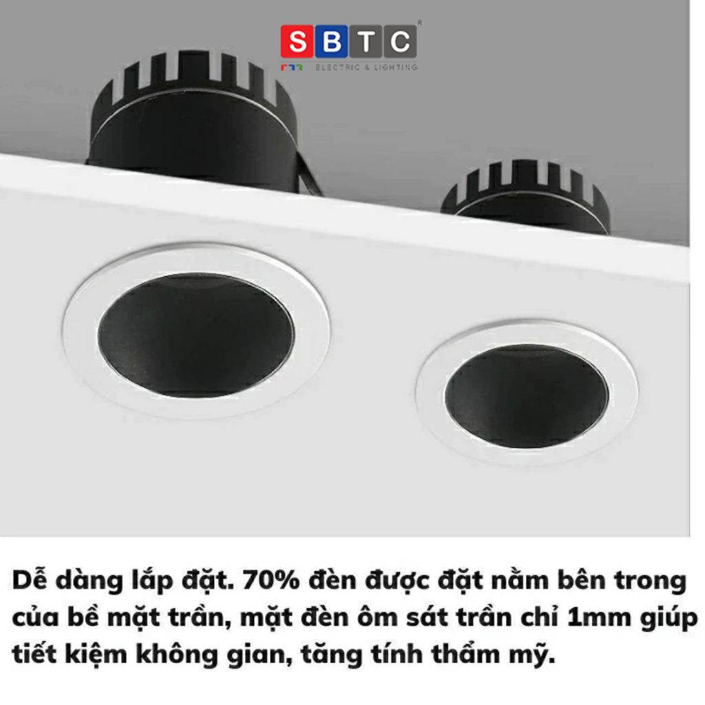 Đèn Led Âm Trần Spotlight Mini Góc Chiếu 15° Cao Cấp Nguồn LIFUD