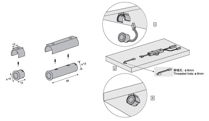 Công tắc đóng mở cánh cửa tủ quần áo, tủ nội thất