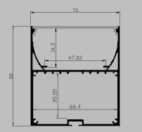 Đèn led thanh nhôm U7080.30 (3000mm x 70mm x 80mm)