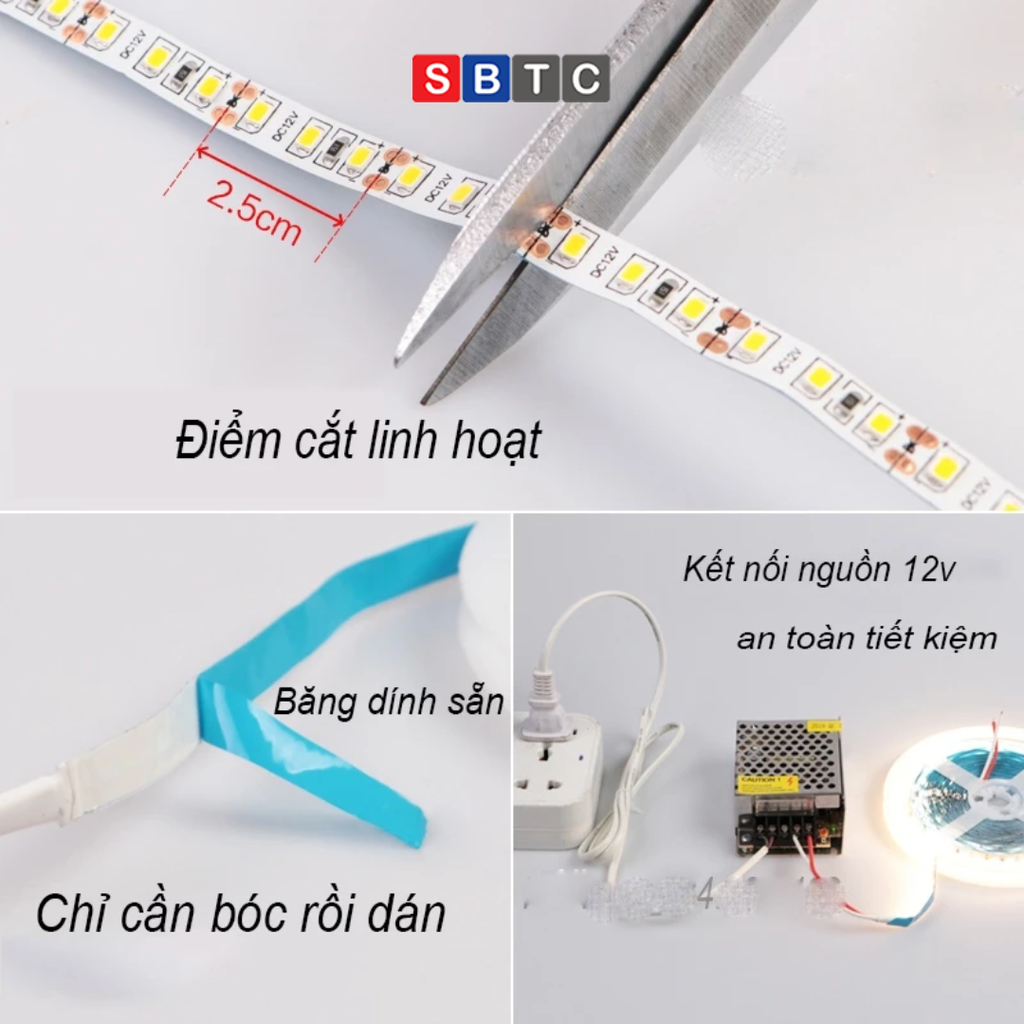 Led Dán Tăng Giảm Ánh Sáng Thông Minh Bằng Điều Khiển 24V