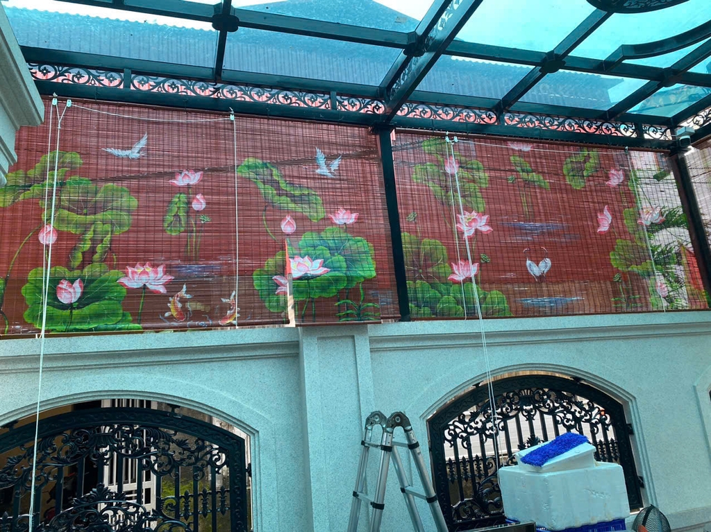 Mành Trúc Vẽ Tay