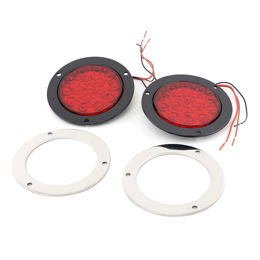 Combo 2 Đèn Led Tròn Siêu Mỏng Viền Xi VI-021 Trắng, Vàng, Đỏ ₵ 140*45mm 12V/24V