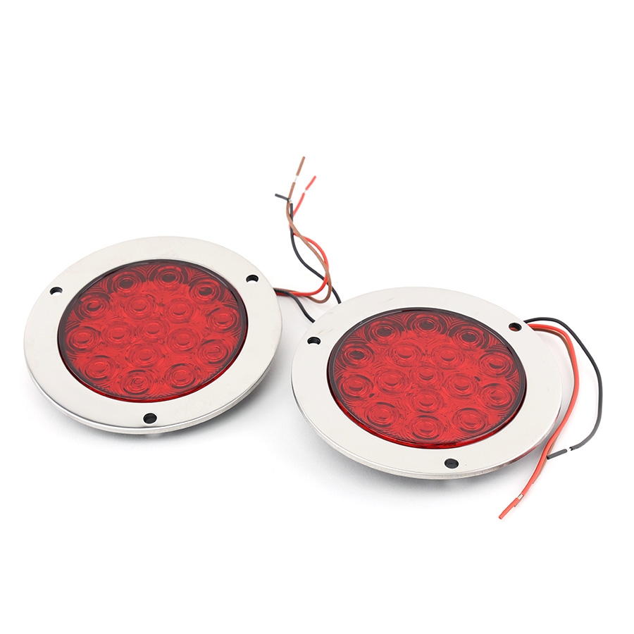 Combo 2 Đèn Led Tròn Siêu Mỏng Viền Xi VI-021 Trắng, Vàng, Đỏ ₵ 140*45mm 12V/24V