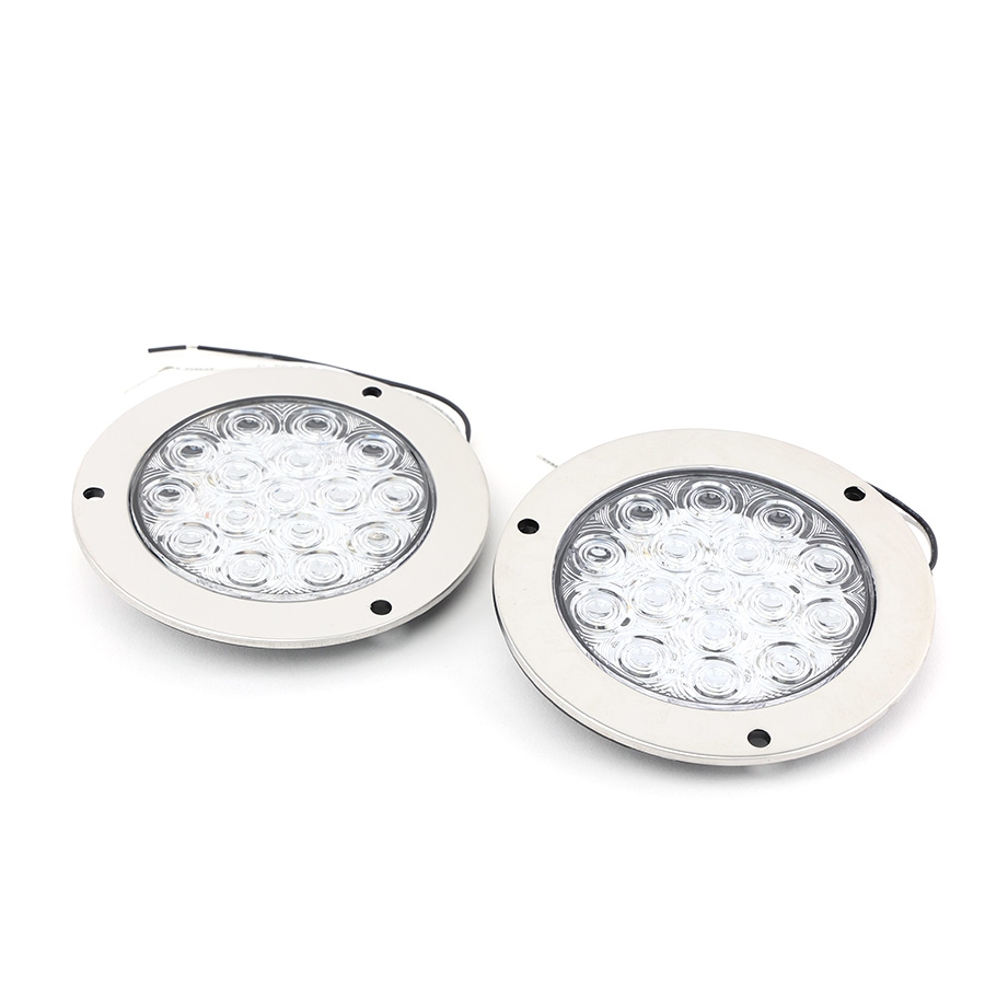 Combo 2 Đèn Led Tròn Siêu Mỏng Viền Xi VI-021 Trắng, Vàng, Đỏ ₵ 140*45mm 12V/24V