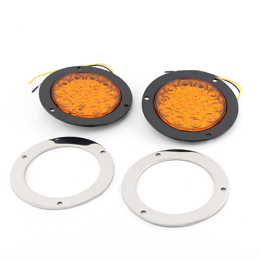 Combo 2 Đèn Led Tròn Siêu Mỏng Viền Xi VI-021 Trắng, Vàng, Đỏ ₵ 140*45mm 12V/24V
