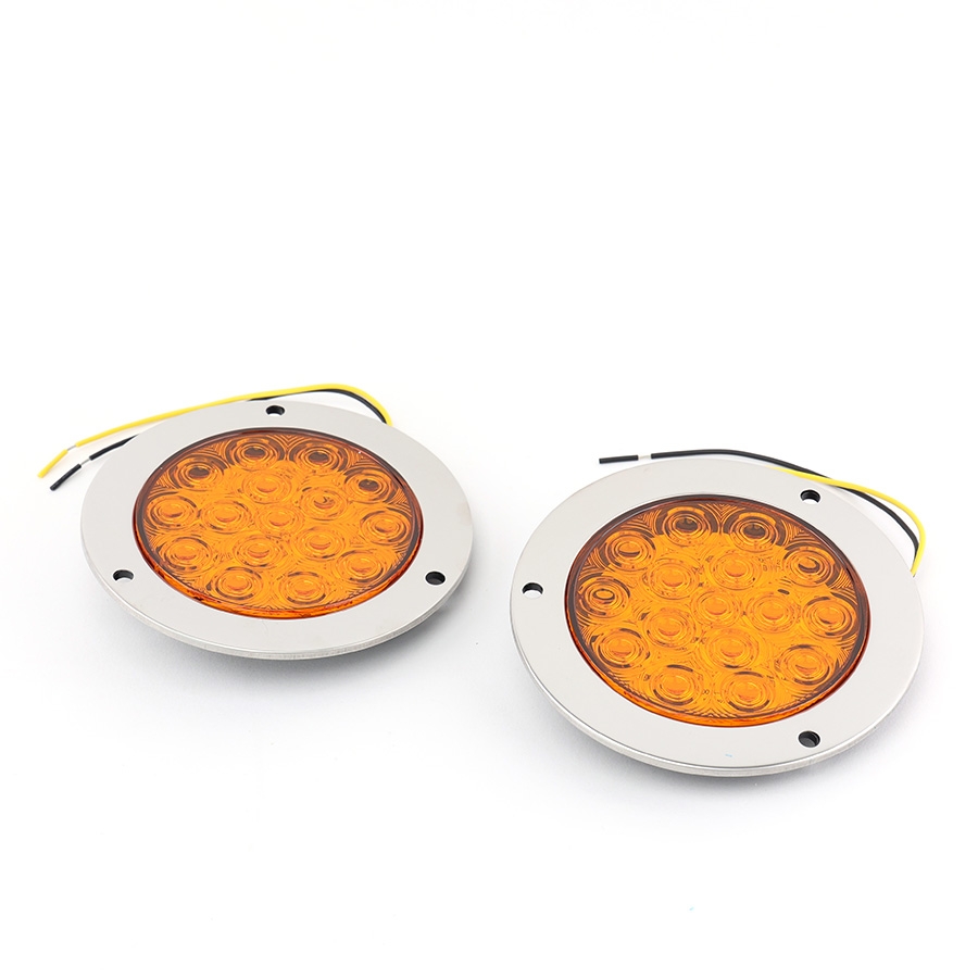 Combo 2 Đèn Led Tròn Siêu Mỏng Viền Xi VI-021 Trắng, Vàng, Đỏ ₵ 140*45mm 12V/24V