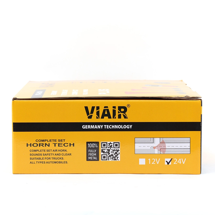Kèn Sinh Hơi 3 Loa Đỏ 12V/24V Có Rờ Le (Kèm Mô Tơ Tạo Hơi E) VIAIR VI-A10 Còi Hơi Xe Tải, Ô Tô