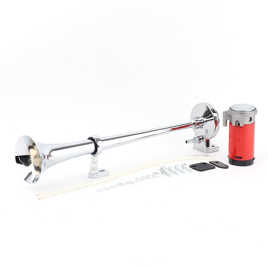 Kèn Sinh Hơi 45CM 1 Loa 12V/24V Có Rờ Le (Kèm Mô Tơ Tạo Hơi A) VIAIR VI-A15, Kèn Hơi 1 Loa Xi Xe Tải, Ô Tô