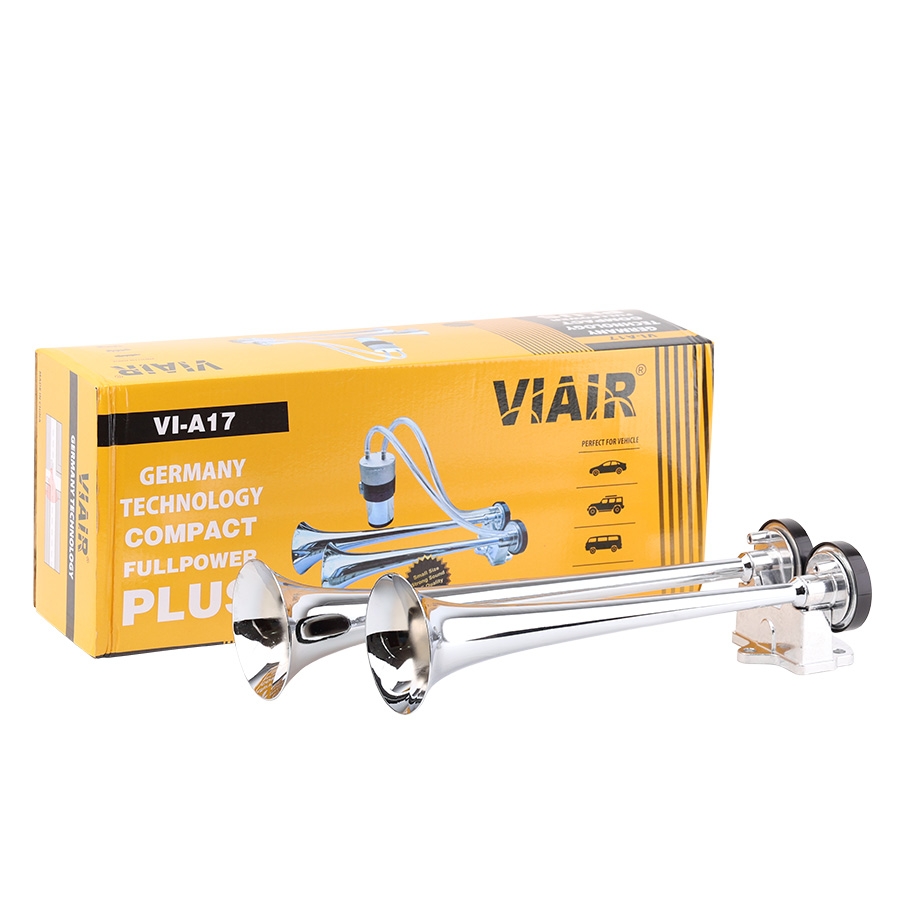 Kèn Sinh Hơi 2 Loa 38,5*33CM 12V/24V VIAIR VI-A17, Kèn Hơi Xe Tải, Ô Tô