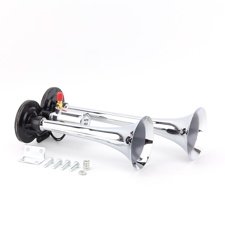 Kèn Sinh Hơi 2 Loa Xi 30*36CM 12V/24V Có Rờ Le VIAIR VI-A25, Còi Hơi Xe Tải, Ô Tô