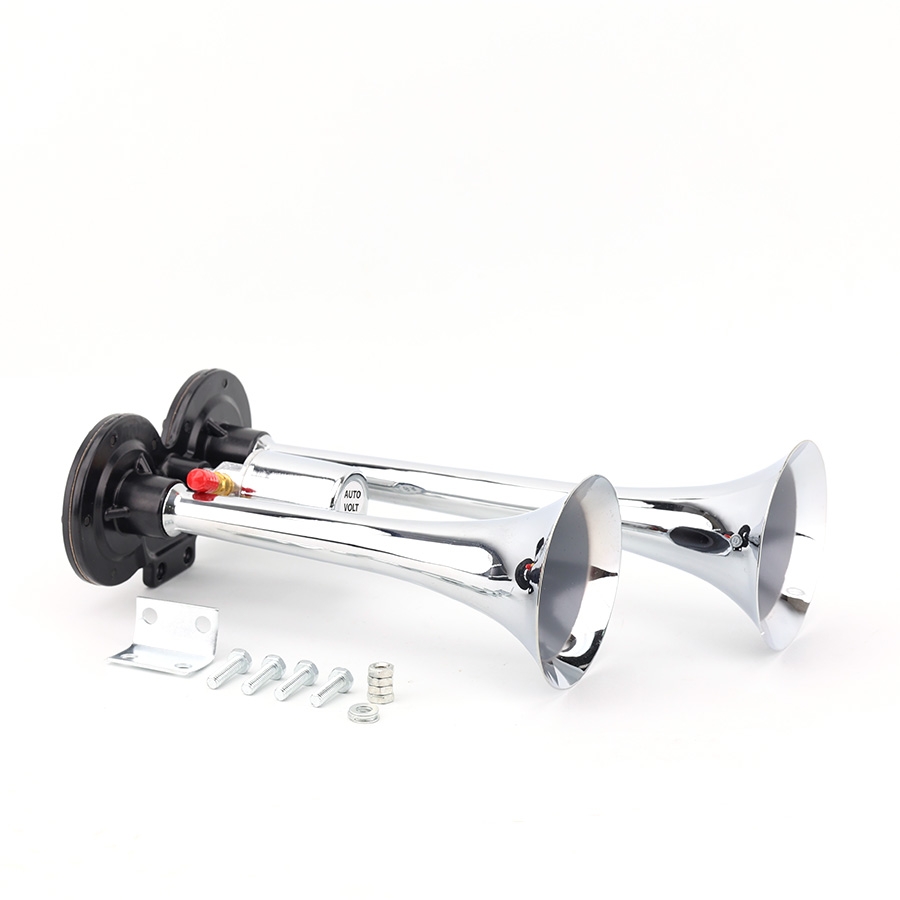 Kèn Sinh Hơi 2 Loa Xi 30*36CM 12V/24V Có Rờ Le VIAIR VI-A25, Còi Hơi Xe Tải, Ô Tô