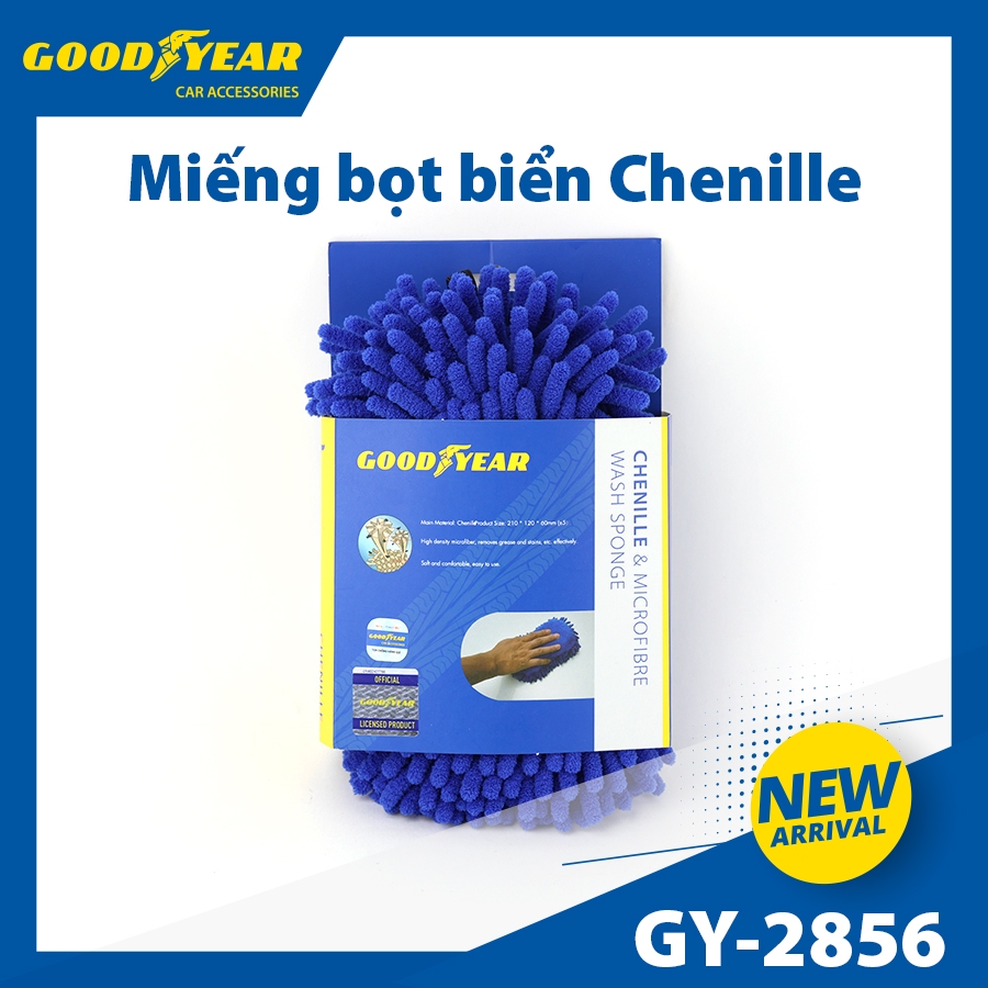 Miếng Bọt Biển Chenille Sợi Nhỏ Mềm San Hô Tiện Dụng Rửa Xe Máy, Ô tô, Lau Dọn Nội Thất GOODYEAR GY-2856