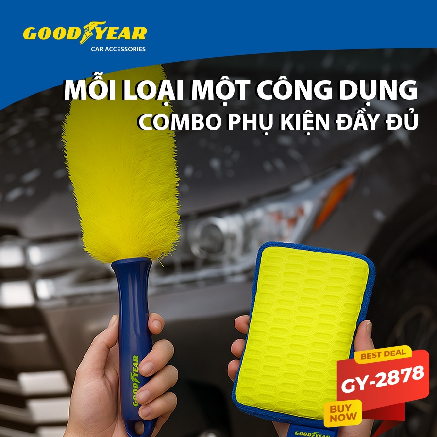 Bộ Rửa Xe Chuyên Nghiệp Dụng Cụ 5 Món Đa Năng Chăm Sóc Vệ Sinh Ô tô Xe Máy Tại Nhà GOODYEAR GY-2878