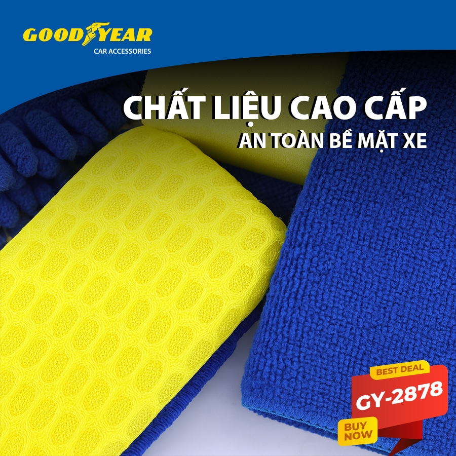 Bộ Rửa Xe Chuyên Nghiệp Dụng Cụ 5 Món Đa Năng Chăm Sóc Vệ Sinh Ô tô Xe Máy Tại Nhà GOODYEAR GY-2878