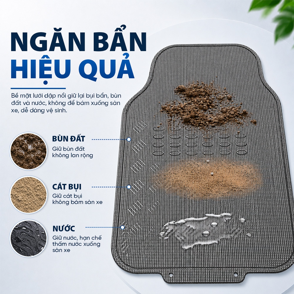 Bộ Thảm Lót Sàn Ô Tô CIND NB2406 Vân Carbon 4 Chỗ