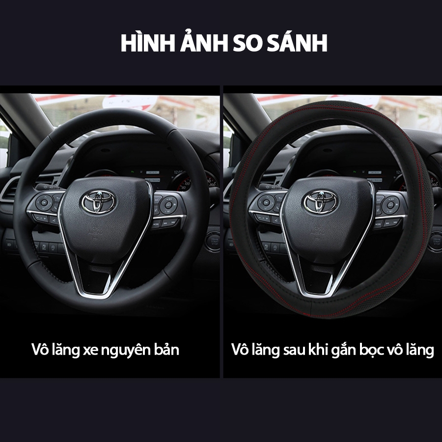 Bọc Vô Lăng CIND 5003 Size 4L Màu Đen Chỉ Đỏ - Nhập Khẩu Chính Hãng