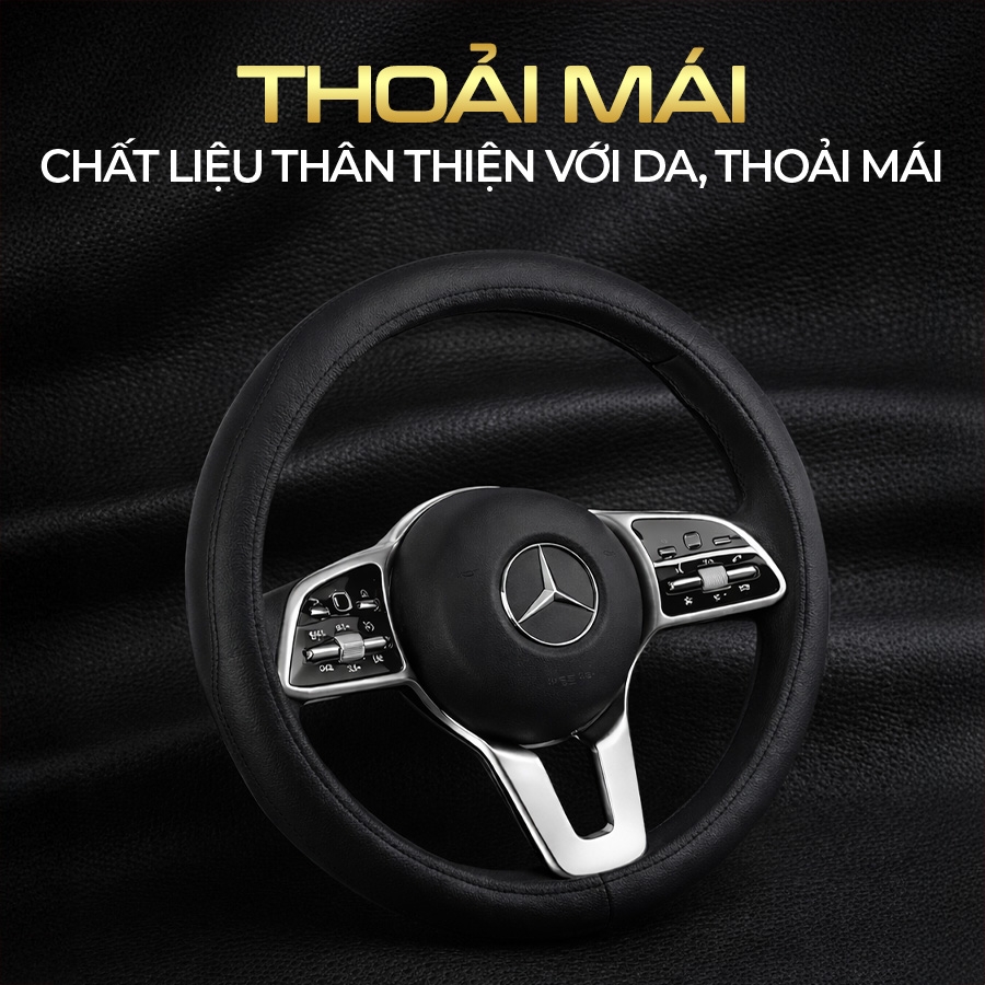 Bọc Vô Lăng CIND TP990 Size M Màu Đen Da PU Lõi TPE Chống Trượt Siêu Êm - Nhập Khẩu Chính Hãng