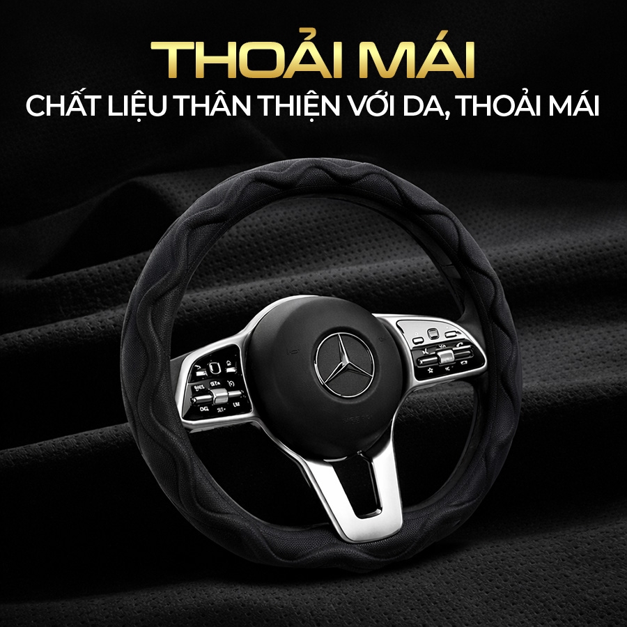 Bọc Vô Lăng D-Cut CIND Y019D Size M Màu Đen Da PU Lõi TPE Chống Trượt Siêu Êm - Nhập Khẩu Chính Hãng