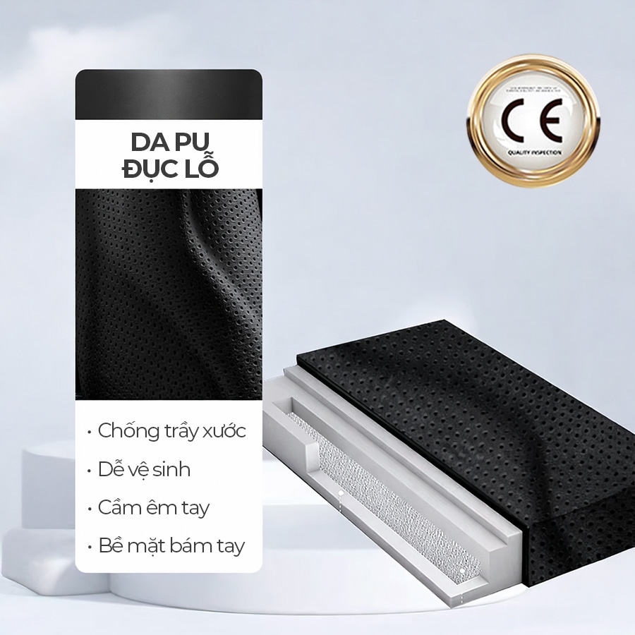 Bọc Vô Lăng D-Cut CIND Y019D Size M Màu Đen Da PU Lõi TPE Chống Trượt Siêu Êm - Nhập Khẩu Chính Hãng
