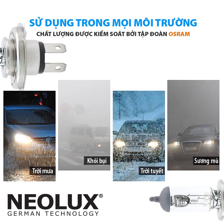 Bóng Đèn Halogen Original OSRAM NEOLUX Dùng Cho Xe Ô Tô Xe Máy Chân H1 H3 H4 H7 H8 H11 HB3 HB4