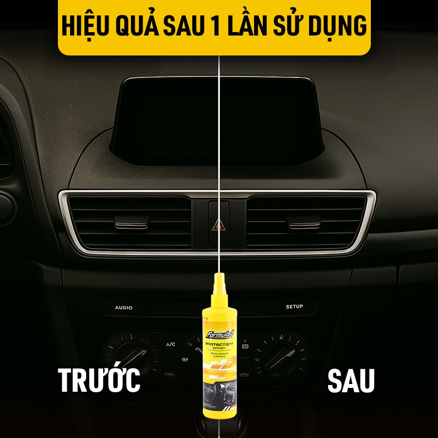Dung Dịch Bảo Vệ Nhựa Táp Lô Khử Mùi FORMULA 1 615006 295ml Không Mùi Không Nhờn An Toàn Nội Ngoại Thất - Nhập Khẩu Chính Hãng