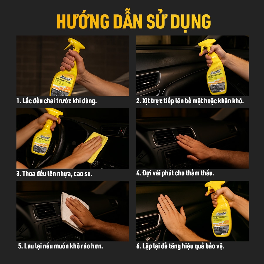 Dung Dịch Bảo Vệ Nhựa Táp Lô Khử Mùi FORMULA 1 615277 473ml Không Mùi Không Nhờn An Toàn Nội Ngoại Thất - Nhập Khẩu Chính Hãng