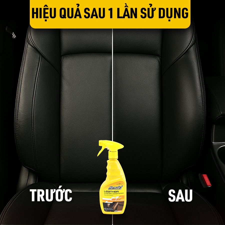 Xịt Vệ Sinh Và Dưỡng Da Xe FORMULA 1 615163 473ml Ghế Da Mềm Mịn Tự Nhiên Không Bám Bụi - Nhập Khẩu Chính Hãng