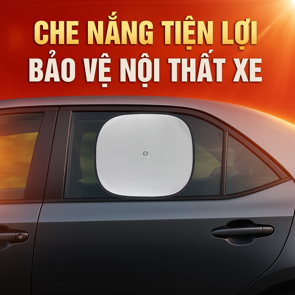 Combo 2 Tấm Che Nắng Ô Tô Bạch Kim Tráng Bạc Tròn Chống Tia UV CIND CD-C001 (36x44cm) - Nhập Khẩu Chính Hãng