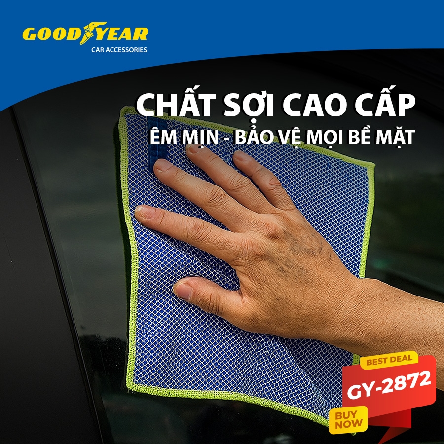 Combo 3 Khăn Vệ Sinh Chuyên Dụng GOODYEAR GY-2872 Rửa Xe Lau Kính Lau Sạch Toàn Diện