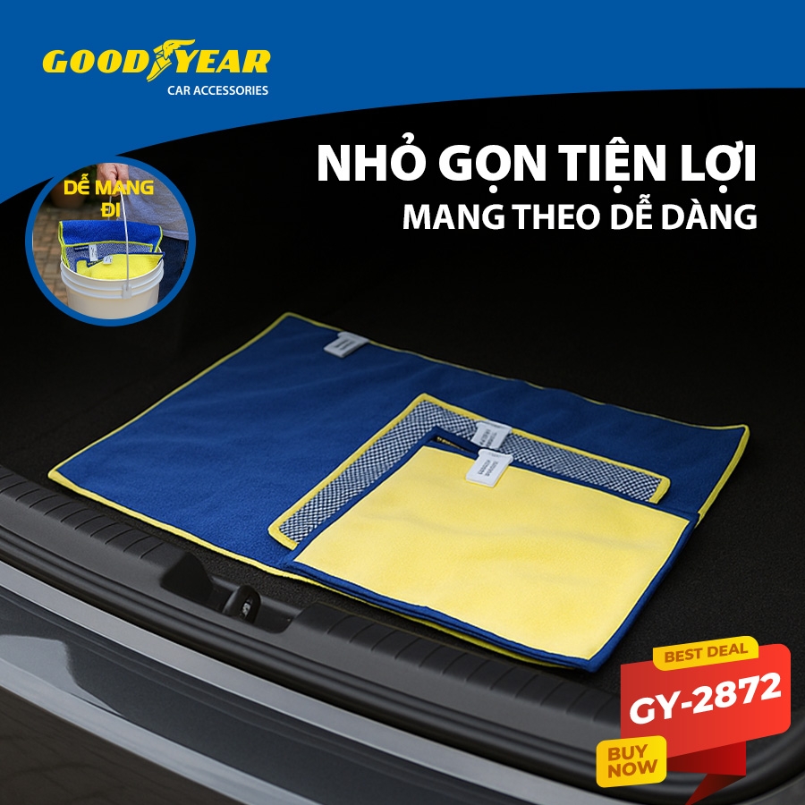 Combo 3 Khăn Vệ Sinh Chuyên Dụng GOODYEAR GY-2872 Rửa Xe Lau Kính Lau Sạch Toàn Diện