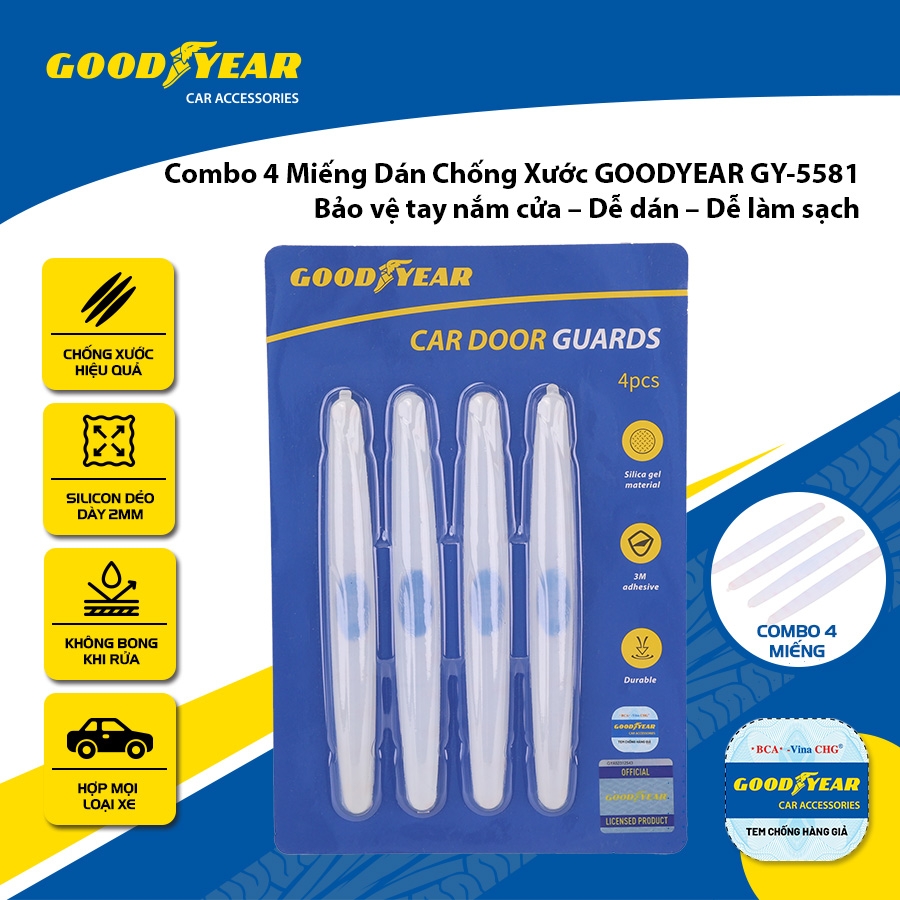 Combo 4 Miếng Dán Silicon Chống Xước Bảo Vệ Tay Nắm Cửa GOODYEAR