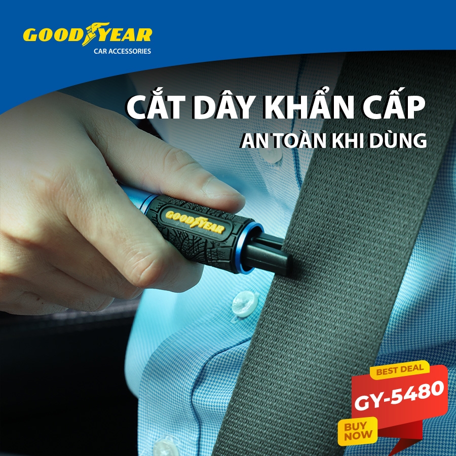 Dụng Cụ Phá Kính Cắt Dây An Toàn Thoát Hiểm GOODYEAR GY-5480