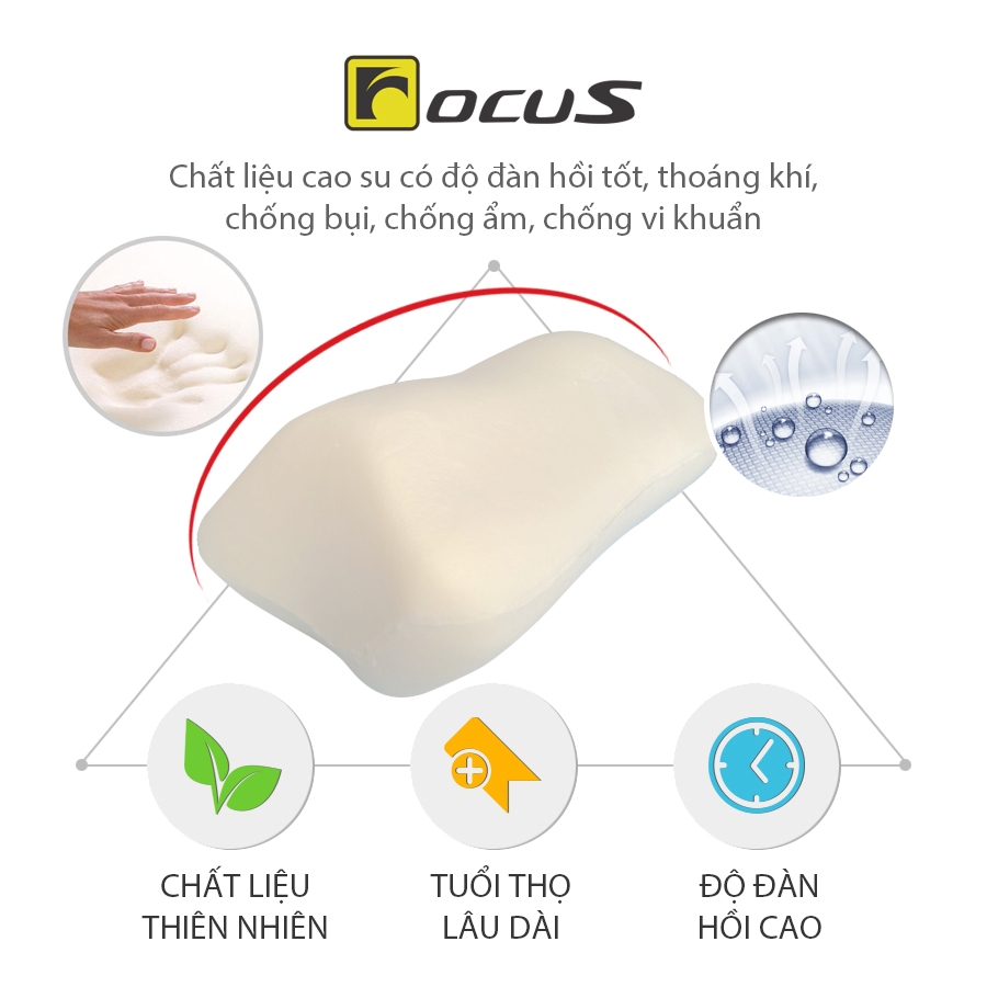 Gối Tựa Đầu Cao Su Non FOCUS Bur FG-TM04-B Màu Lam - Nhập Khẩu Chính Hãng