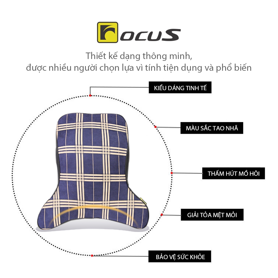 Gối Tựa Đầu Cao Su Non FOCUS Bur FG-JM01-B Màu Lam - Nhập Khẩu Chính Hãng