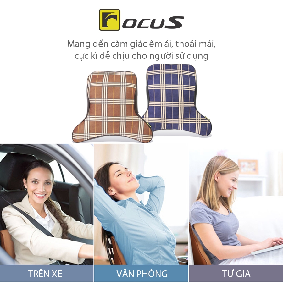 Gối Tựa Đầu Cao Su Non FOCUS Bur FG-JM01-B Màu Lam - Nhập Khẩu Chính Hãng