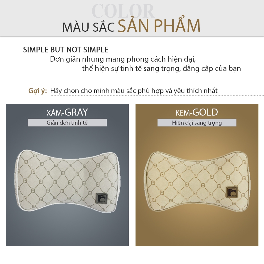 Gối Tựa Đầu Cao Su Non FOCUS Gu F-TM02F-A Màu Kem - Nhập Khẩu Chính Hãng