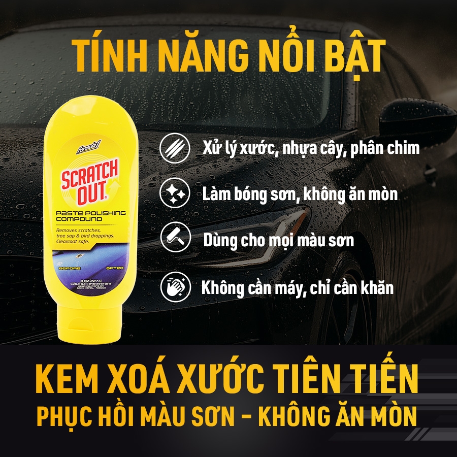 Combo Phục Hồi Phong Độ Formula 1: Xóa Vết Xước, Đánh Bóng Sơn Xe + Tặng Khăn Microfiber