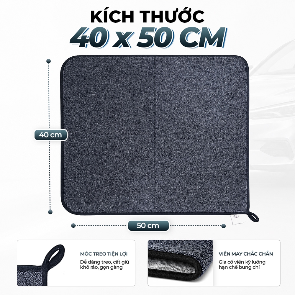 Khăn Coral Fleece Microfiber Đa Năng CIND 40x50cm Màu Xám