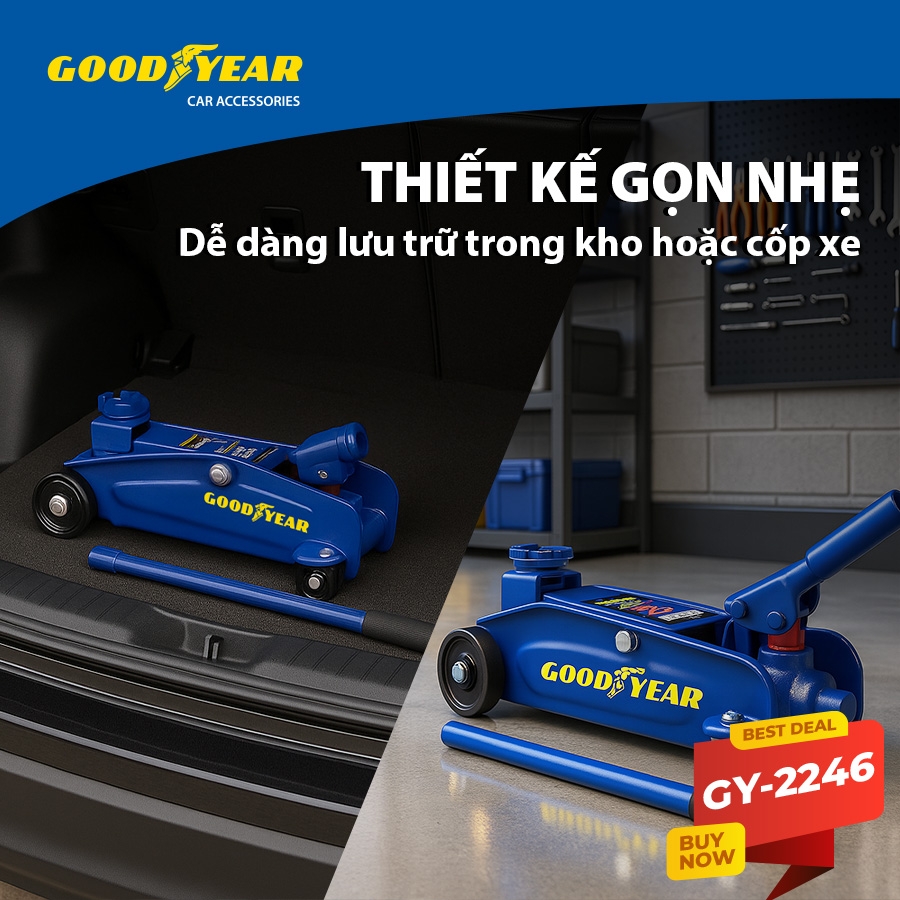 Kích Cá Sấu 2 Tấn Con Đội Nâng Vật Nặng Kích Gầm Ô tô GOODYEAR GY-2246