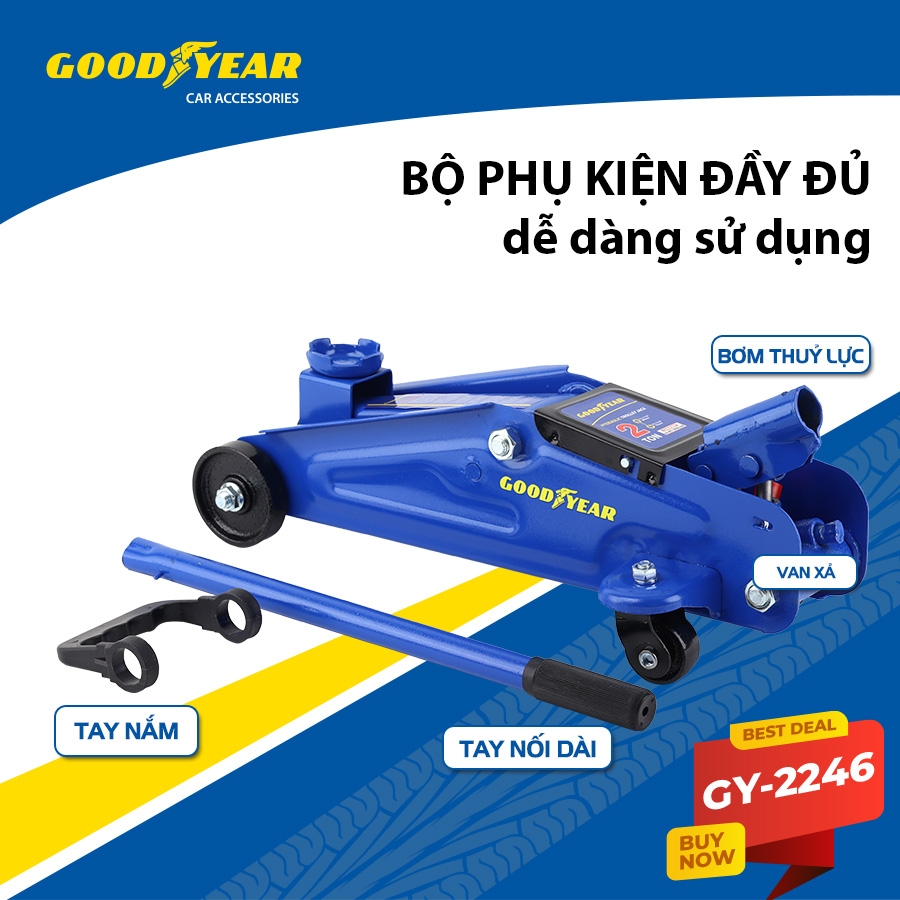Kích Cá Sấu 2 Tấn Con Đội Nâng Vật Nặng Kích Gầm Ô tô GOODYEAR GY-2246