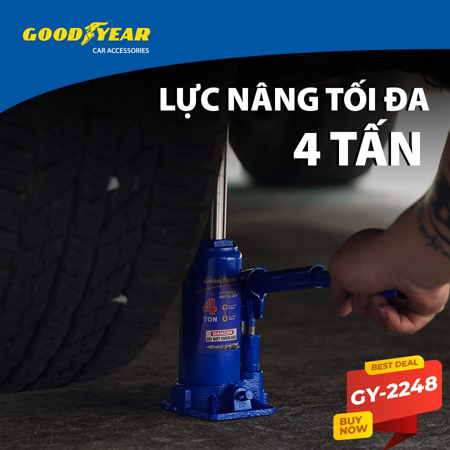 Kích Thuỷ Lực 2 Tấn 4 Tấn 6 Tấn Con Đội Nâng Vật Nặng Kích Gầm Ô tô GOODYEAR