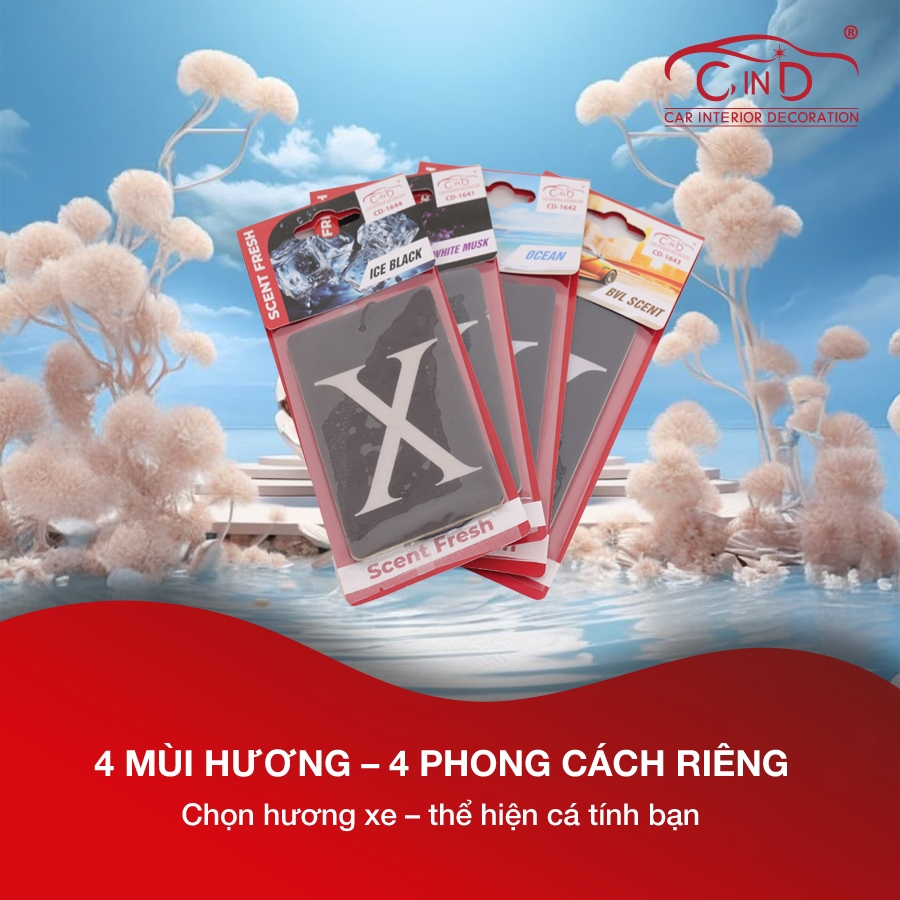 Lá Thơm Treo Ô tô, Tủ Quần Áo CIND CD-164  Hương Thơm Độc Quyền Không Gian Thơm Mát