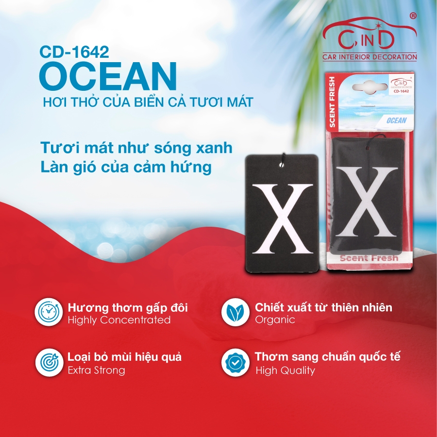 Lá Thơm Treo Ô tô, Tủ Quần Áo CIND CD-164  Hương Thơm Độc Quyền Không Gian Thơm Mát