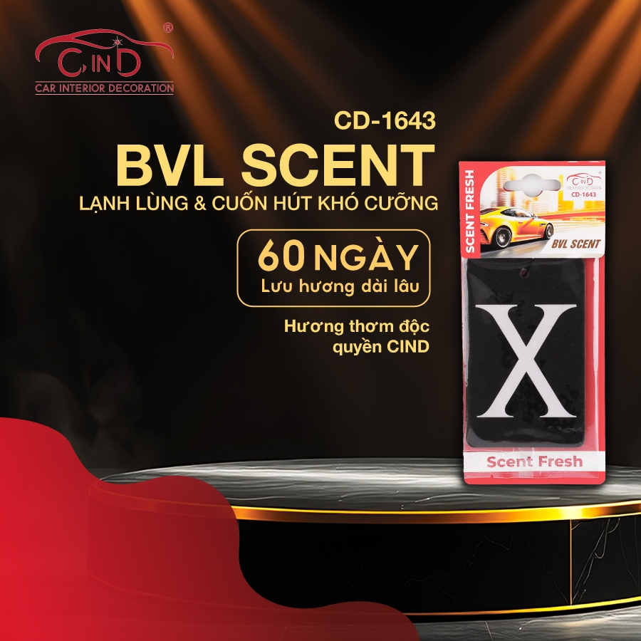 Lá Thơm Treo Ô tô, Tủ Quần Áo CIND CD-164  Hương Thơm Độc Quyền Không Gian Thơm Mát - Nhập Khẩu Chính Hãng